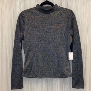 Dex Mock Neck Gray Long Sleeve Top